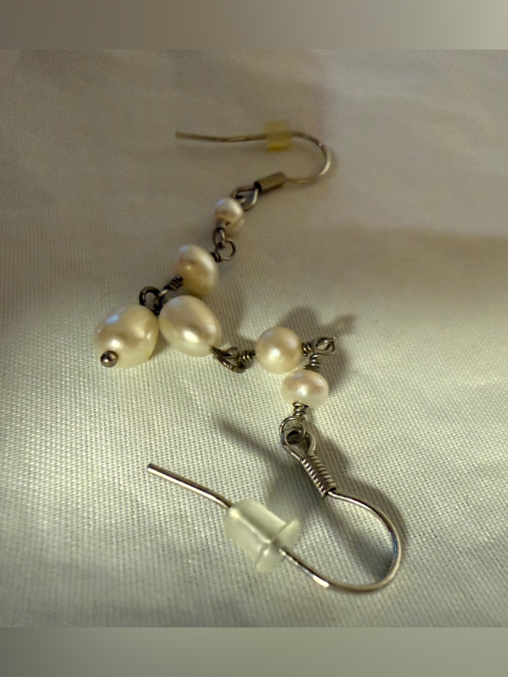 Delicate White Pearl Drop Earrings - Unbranded